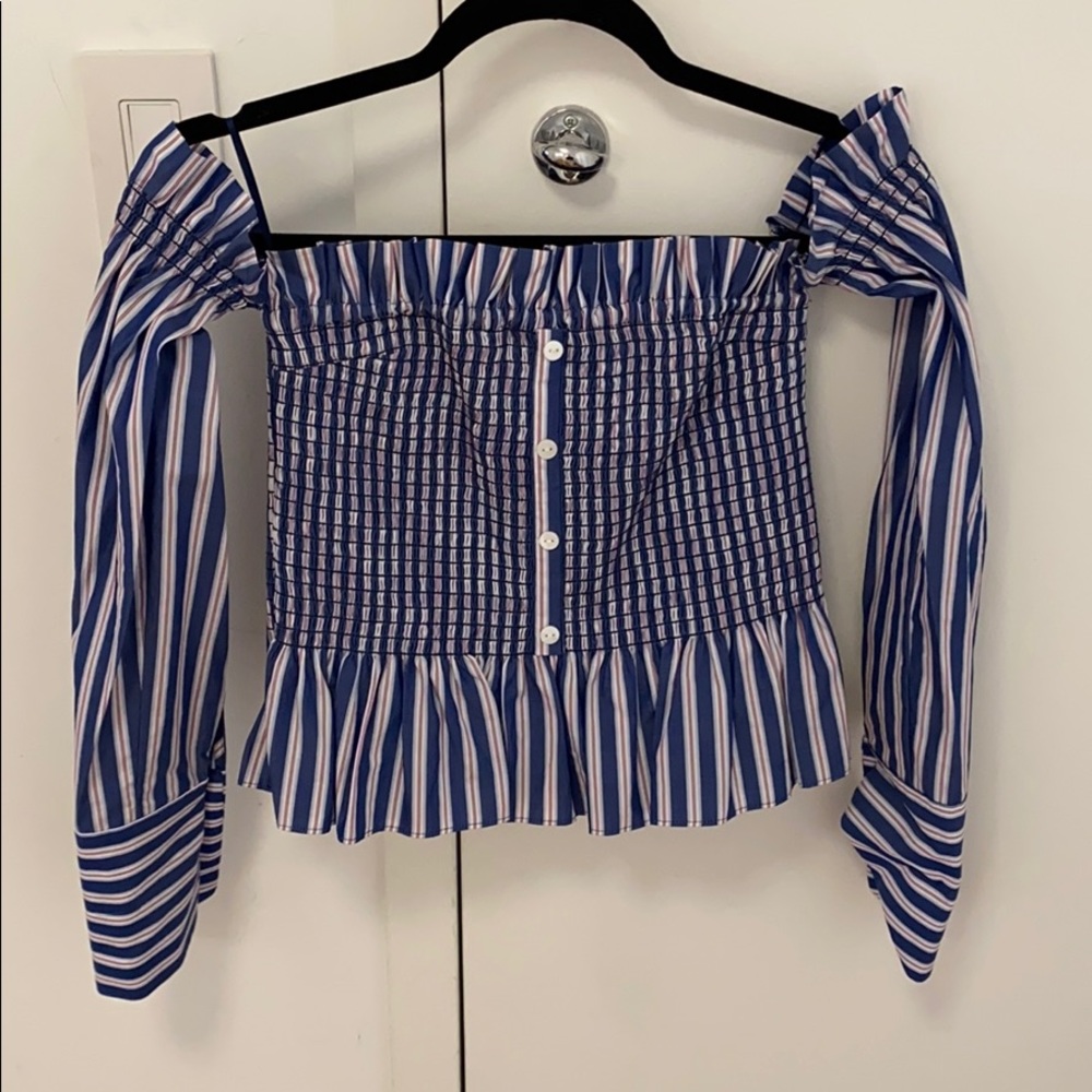 Petersyn striped off the shoulder top